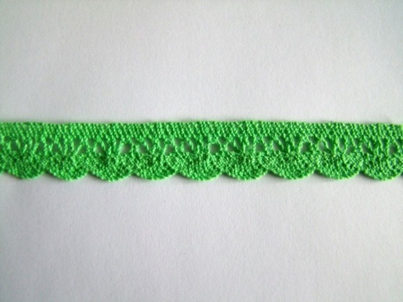 Zdjęcie koronki bawełnianej zielonej 20 mm.