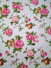 Zdjęcie arkusza bawełnianego z klejem róże. 