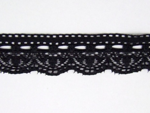 Zdjęcie koronki elastycznej czarnej 25 mm. 
