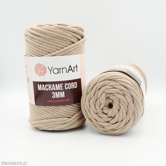 Zdjęcie sznurka Macrame Cord 3 mm ciemnobeżowego.