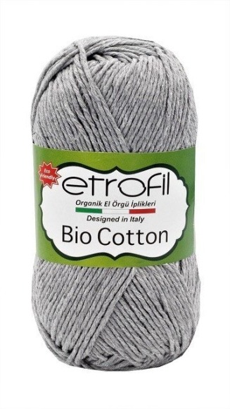 Zdjęcie włóczki Etrofil Bio Cotton jasnoszarej. 