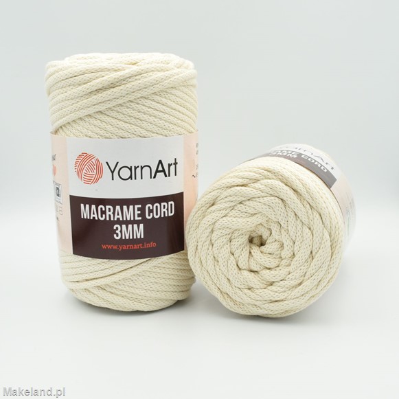 Zdjęcie sznurka Macrame Cord 3 mm kremowego.