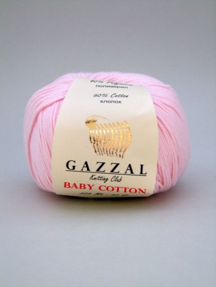 Zdjęcie włóczki Gazzal Baby Cotton różowa.