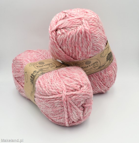 Zdjęcie włóczki Kartopu Melange Wool różowy melanż. 