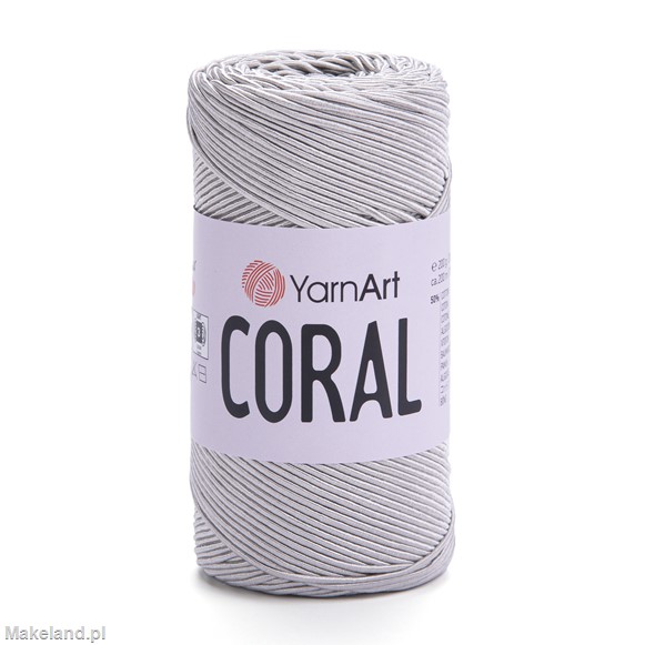 Zdjęcie sznurka YarnArt Coral srebrnego.