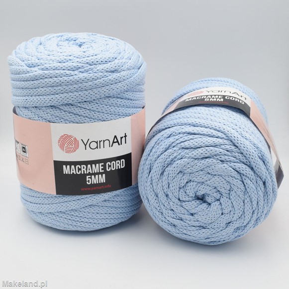 Zdjęcie sznurka Macrame Cord 5 mm błękitnego.