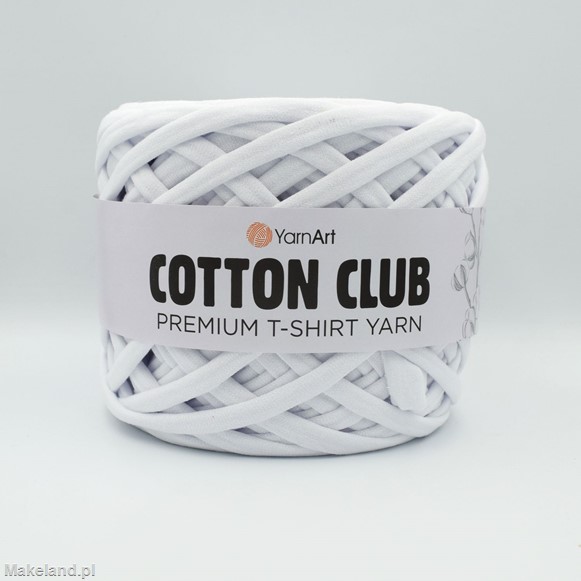 Zdjęcie Premium T-shirt Yarn Cotton Club śnieżnobiałej. 