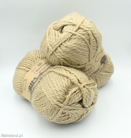 Zdjęcie włóczki Kartopu Melange Wool jasno brązowej. 