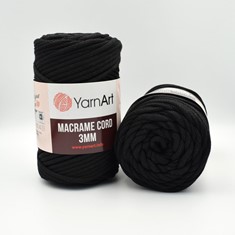 Zdjęcie sznurka Macrame Cord 3 mm czarnego.