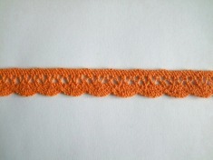 Zdjęcie koronki bawełnianej pomarańczowej 20 mm.