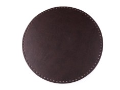 Zdjęcie okrągłęgo dna do torebki w kolorze brązowym.