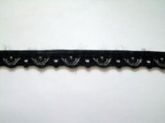 Zdjęcie koronki elastycznej czarnej 15 mm.