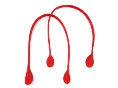 Zdjęcie długich rączek do torebek w kolorze czerwonym.