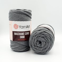 Zdjęcie sznurka Macrame Cord 3 mm szarego. 