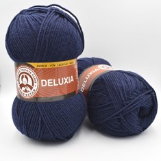 Zdjęcie włóczki Madame Tricote Paris Deluxia granatowej.