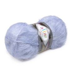 Zdjęcie włóczki Alize Mohair Classic New niebieskiej. 