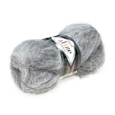 Zdjęcie włóczki Alize Mohair Classic New popielatej.